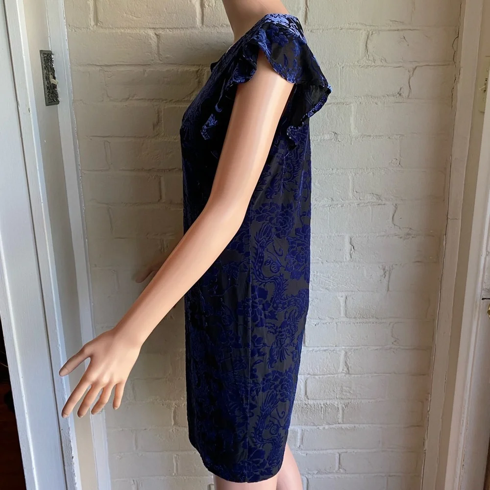 Adrienne Vittadini new w/ tags velvet navy blue & black floral dress size xs